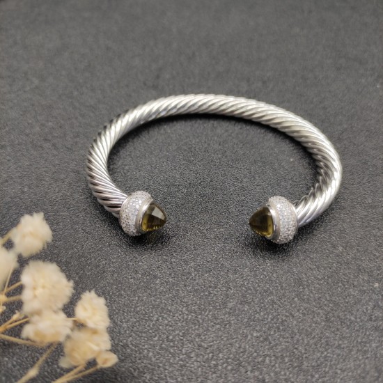 Hl77A20David Yurman 7mm满钻褐色钻头手镯。建议适合佩戴的手围16-20cm