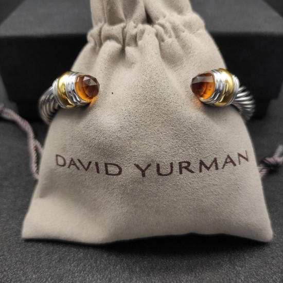 Hl76A20David Yurman 7mm分色双钻头香槟钻手镯。建议适合佩戴的手围16-20cm