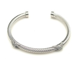 Hl86900David Yurman 4mm满钻双X手镯。建议适合佩戴的手围15-20cm