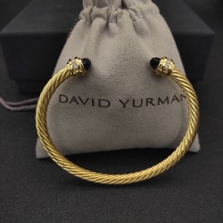 Hl76900 David Yurman 5MM金色带钻黑钻手镯。建议适合佩戴的手围15-20cm