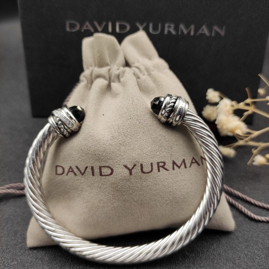 Hl76A20David Yurman 7mm旋转头黑钻头手镯。建议适合佩戴的手围16-20cm