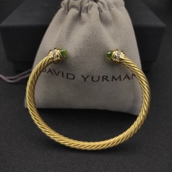 Hl76900David Yurman 5MM金色带钻浅绿钻手镯。建议适合佩戴的手围15-20cm