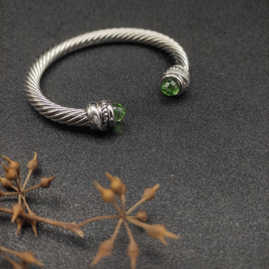 Hl76A20David Yurman 7mm旋转头浅绿钻头手镯。建议适合佩戴的手围16-20cm