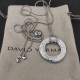 Hl86A10David Yurman 30mm白金色圆形满钻项链。 链条粗1.5mm，长度90cm可调节