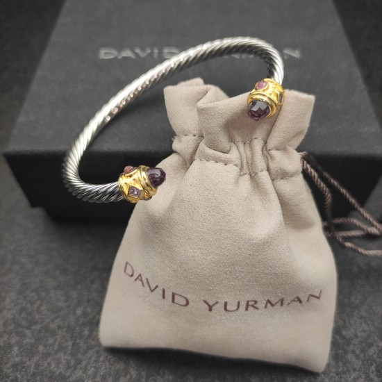 Hl76A00David Yurman  5MM金头菱角钻手镯。紫钻、蓝钻、香槟钻三个款式，建议适合佩戴的手围15-20cm