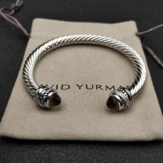 Hl76A20David Yurman 7mm旋转头褐色钻头手镯。建议适合佩戴的手围16-20cm