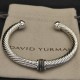 Hl65A20David Yurman 7mm银色圆珠黑钻手镯。建议适合佩戴的手围16-20cm