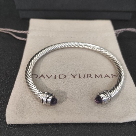 Hl76900David Yurman 5mm旋转镶嵌钻紫钻手镯。建议适合佩戴的手围15-20cm