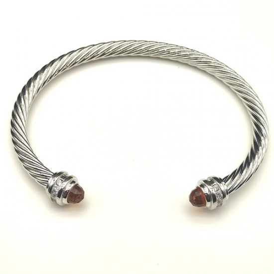 Hl65900David Yurman 5mm镶嵌石香槟钻头手镯。建议适合佩戴的手围15-20cm