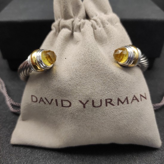 Hl76A20David Yurman 7mm分色双钻头黄钻手镯。建议适合佩戴的手围16-20cm