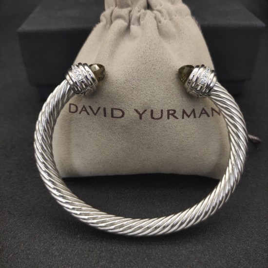 Hl76A20David Yurman 7mm镶嵌石褐色钻头手镯。建议适合佩戴的手围16-20cm