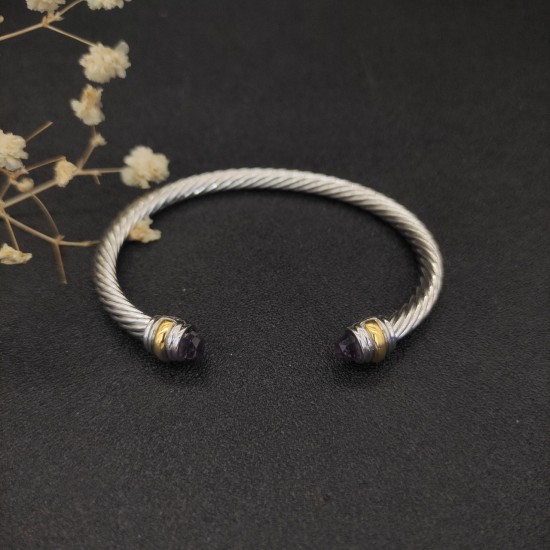 Hl76900David Yurman 5mm双钻头紫钻手镯 。建议适合佩戴的手围15-20cm