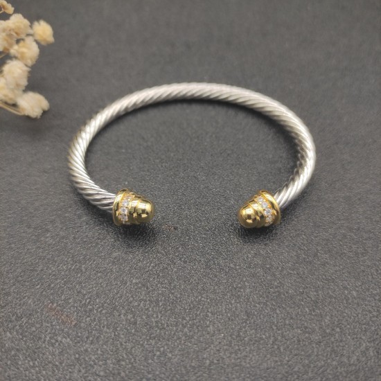 Hl76900David Yurman 5mm带钻圆头分色手镯。建议适合佩戴的手围15-20cm