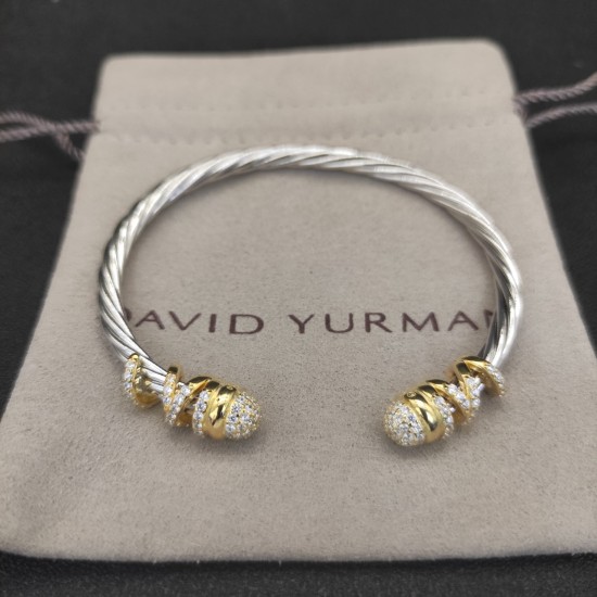 Hl86900David Yurman 4mm缠绕纽线镶钻手镯。建议适合佩戴的手围15-20cm