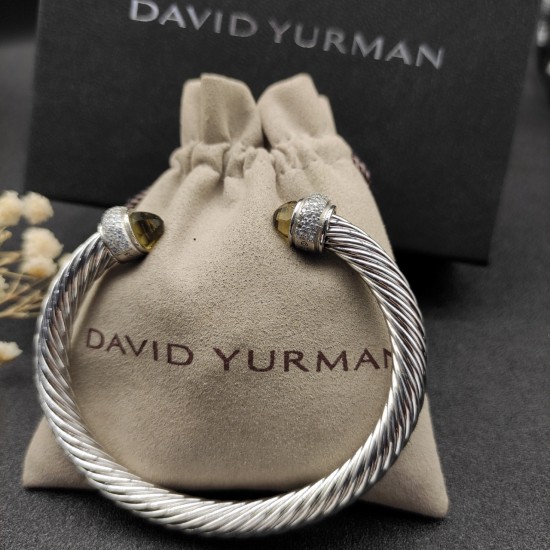 Hl77A20David Yurman 7mm满钻褐色钻头手镯。建议适合佩戴的手围16-20cm