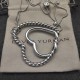 Hl76A10David Yurman 38mm双心项链。银色和分色两款 链条粗1.5mm，长度90cm可调节银色