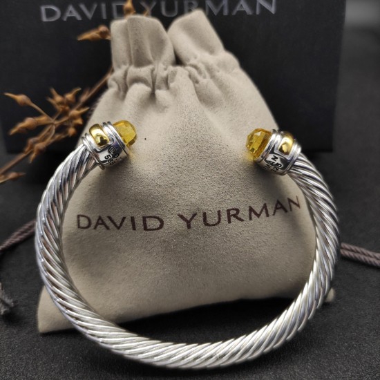 Hl76A20David Yurman 7mm分色双钻头黄钻手镯。建议适合佩戴的手围16-20cm