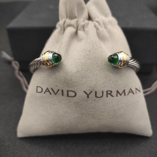 Hl65900David Yurman 5mm双钻头深绿钻手镯 。建议适合佩戴的手围15-20cm