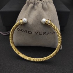 Hl86900David Yurman 5MM金色带钻珍珠手镯。建议适合佩戴的手围15-20cm