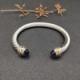 Hl75A20David Yurman 7mm分色双钻头紫钻手镯。建议适合佩戴的手围16-20cm