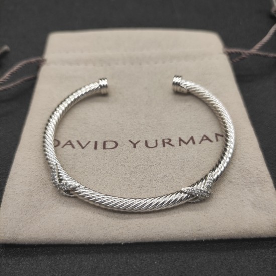 Hl75900David Yurman 4mm满钻X手镯。单X和双X两个款式。建议适合佩戴的手围15-20cm  单X手镯