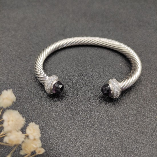 Hl76A20David Yurman 7mm满钻紫钻头手镯。建议适合佩戴的手围16-20cm