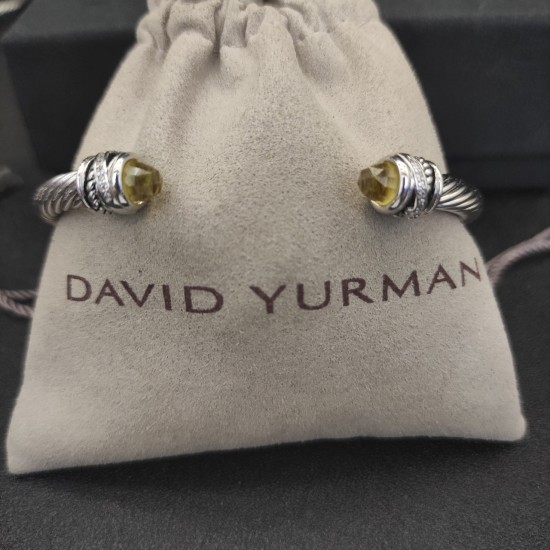 Hl65900David Yurman 5mm旋转镶嵌钻黄钻手镯。建议适合佩戴的手围15-20cm