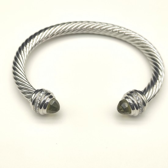 Hl76A20David Yurman 7mm镶嵌石褐色钻头手镯。建议适合佩戴的手围16-20cm