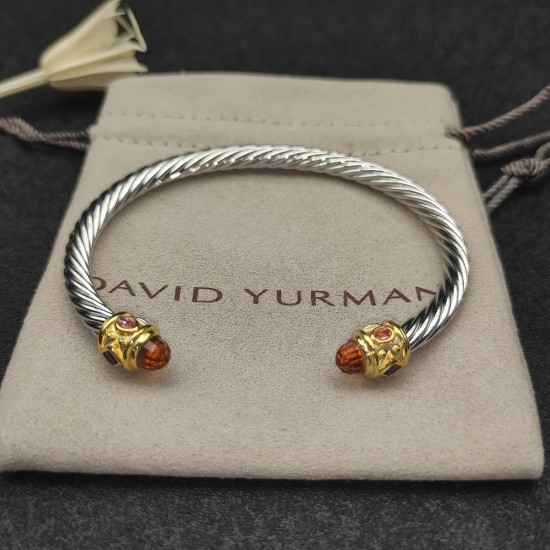 Hl76A00David Yurman  5MM金头菱角香槟钻手镯。建议适合佩戴的手围15-20cm