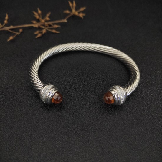 Hl76A20David Yurman 7mm镶嵌石香槟钻头手镯。建议适合佩戴的手围16-20cm