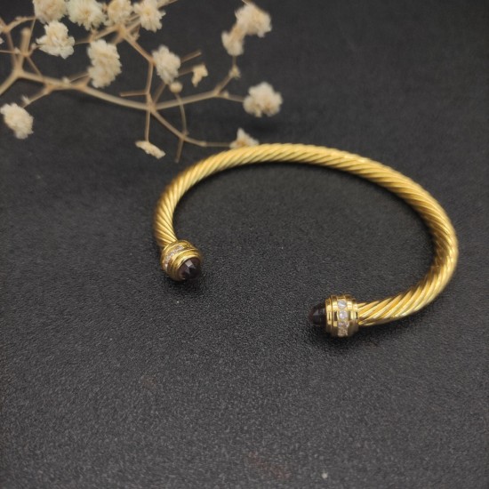 Hl76900David Yurman 5MM金色带钻紫钻手镯。建议适合佩戴的手围15-20cm