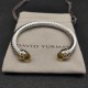 Hl76A20David Yurman 7mm分色双钻头黄钻手镯。建议适合佩戴的手围16-20cm