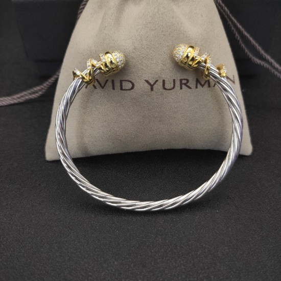 Hl86900David Yurman 4mm缠绕纽线镶钻手镯。建议适合佩戴的手围15-20cm