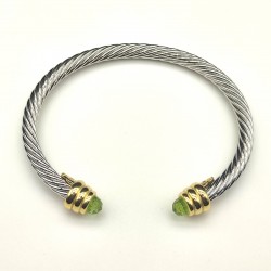 Hl86900David Yurman 5MM金头浅绿手镯.。建议适合佩戴的手围15-20cm