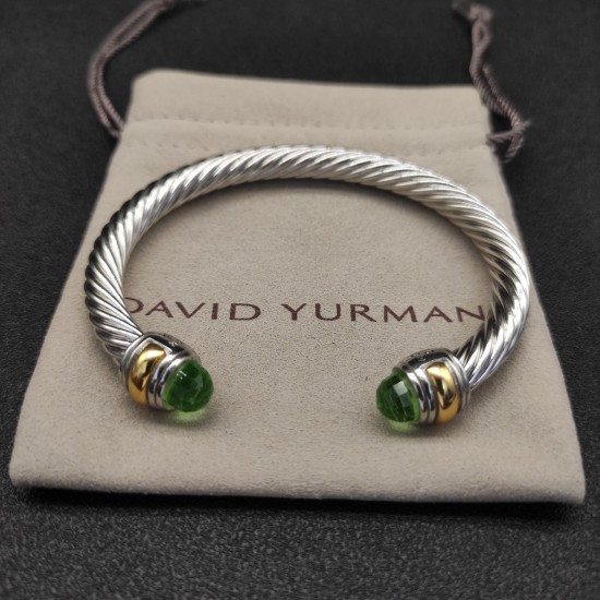 Hl76A20David Yurman 7mm分色双钻头浅绿钻手镯。建议适合佩戴的手围16-20cm