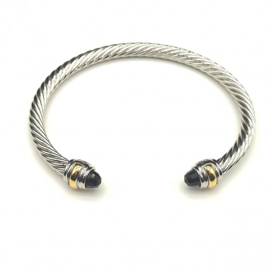 Hl75900David Yurman 5mm双钻头黑钻手镯 。建议适合佩戴的手围15-20cm编号DYSZ-034