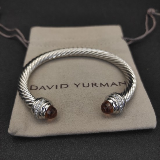 Hl76A20David Yurman 7mm镶嵌石香槟钻头手镯。建议适合佩戴的手围16-20cm