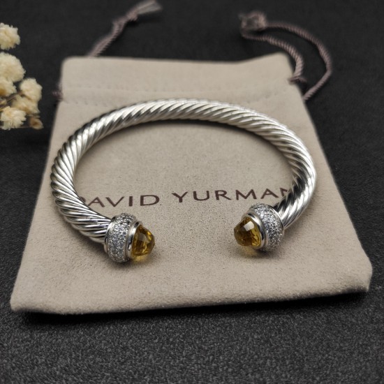 Hl87A20David Yurman 7mm满钻黄钻头手镯。建议适合佩戴的手围16-20cm