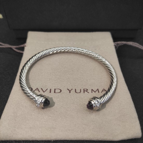 Hl76900David Yurman 5mm镶嵌石紫钻头手镯。建议适合佩戴的手围15-20cm