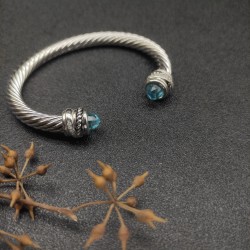 Hl76A20David Yurman 7mm旋转头蓝钻头手镯。建议适合佩戴的手围16-20cm