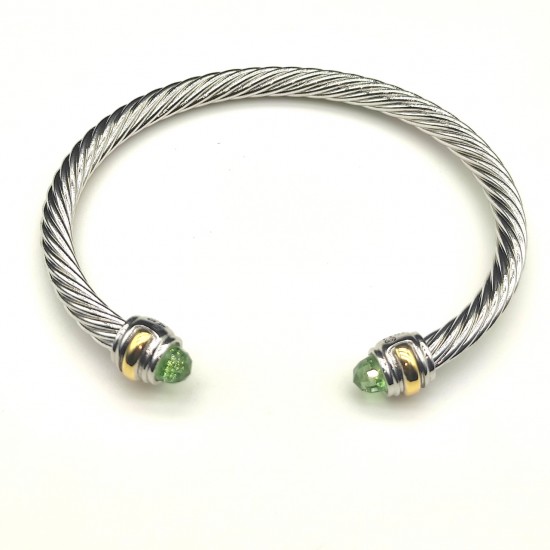 Hl75900David Yurman 5mm双钻头浅绿钻手镯 。建议适合佩戴的手围15-20cm