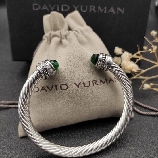 Hl76A20David Yurman 7mm旋转头深绿钻头手镯。建议适合佩戴的手围16-20cm