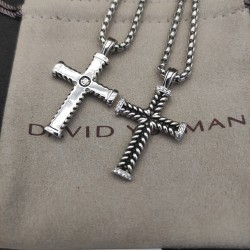 Hl86900David Yurman  双纽线十字架项链白钻。链条粗3mm，长度50+5cm或长度60+5cm延迟链