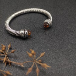 Hl76A20David Yurman 7mm旋转头香槟钻头手镯。建议适合佩戴的手围16-20cm