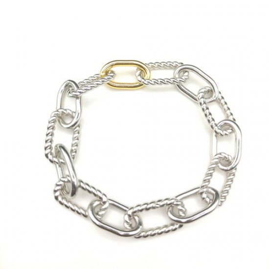 Hl76A40 David Yurman 麦迪逊链式分色手链 尺寸：21cm