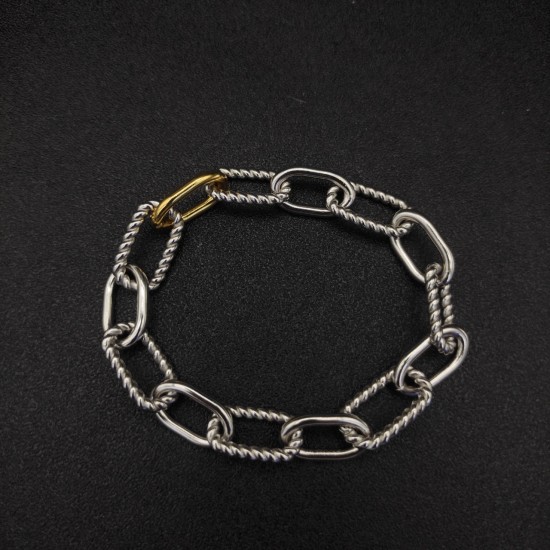 Hl76A40 David Yurman 麦迪逊链式分色手链 尺寸：21cm