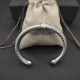 Hl66A20David Yurman 7mm银色圆珠白钻手镯。建议适合佩戴的手围16-20cm