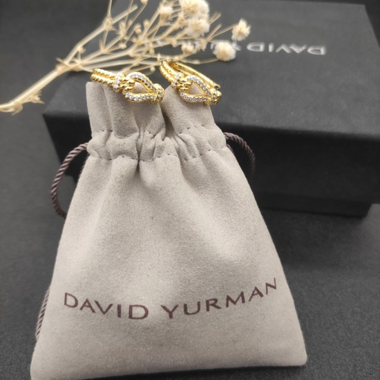 Hl76750David Yurman 黄金色纽线环形耳环