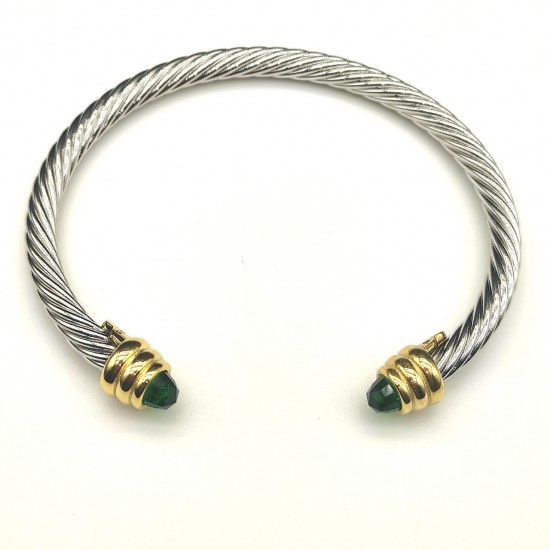 Hl76900David Yurman 5MM金头深绿钻手镯.。建议适合佩戴的手围15-20cm