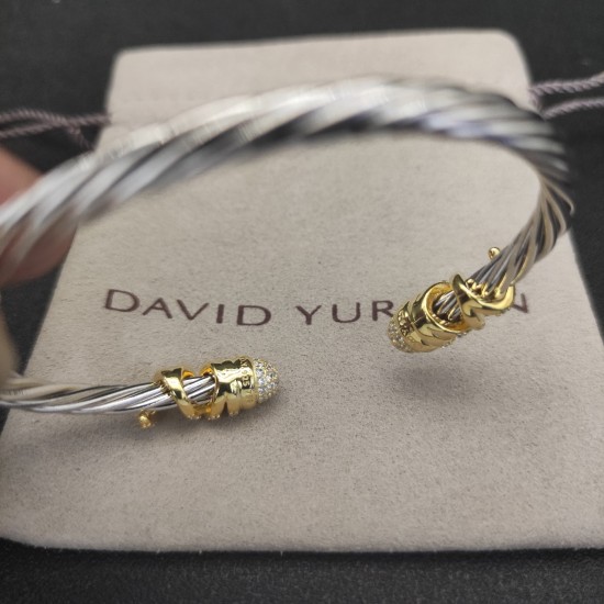 Hl86900David Yurman 4mm缠绕纽线镶钻手镯。建议适合佩戴的手围15-20cm